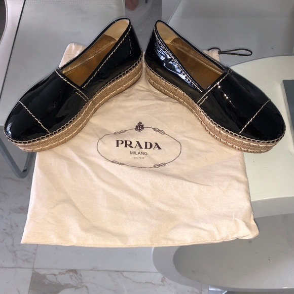 Original PRADA Leather Platform Espadrilles - Picture 7 of 7